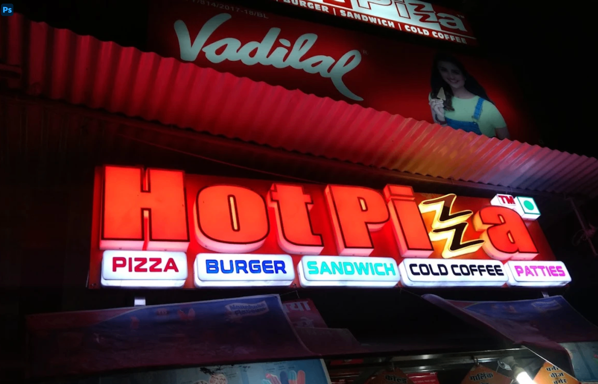 Hot Pizza storefront at Sarswati Circle, Bhilwara